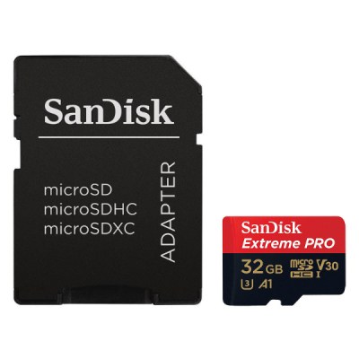 SanDisk Extreme Pro microSDHC UHS-I U3 V30 A1 32Gb + Adaptateur SD -1